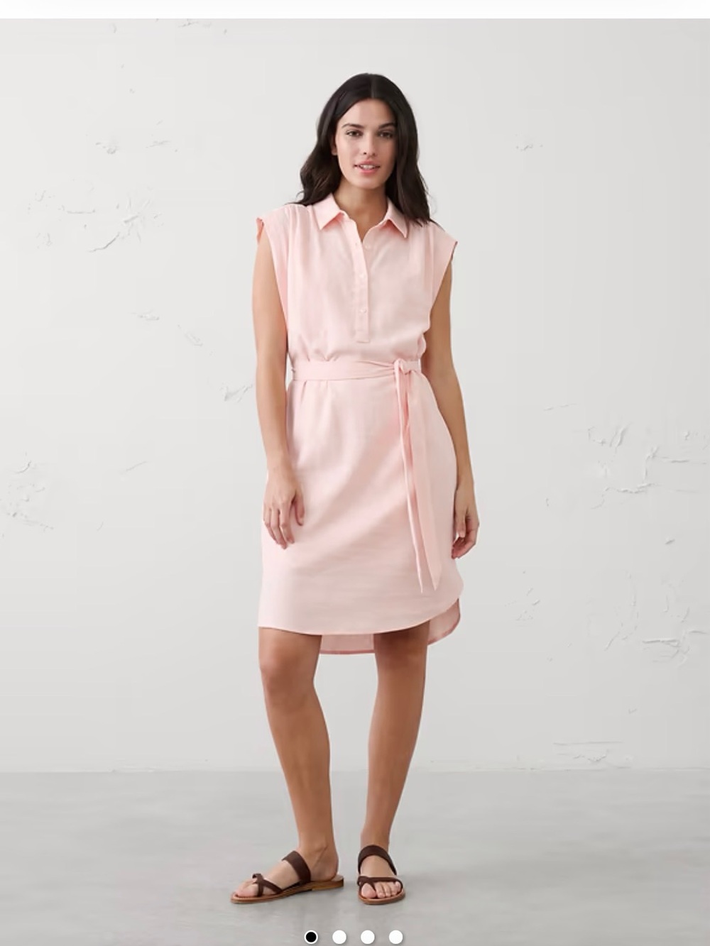 Banana Republic Pink Midi Shirt Dress NWT